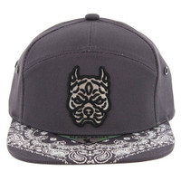 SM7082 7 Panel Pitbull Snapback Hat (Charcoal)