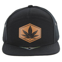 SM7099 MARIJUANA 7 PANEL PATCH - BLACK/BLACK
