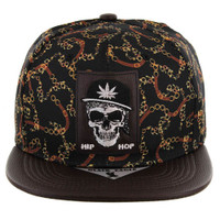SM178 SKULL HIP HOP - BLACK/BROWN PU