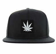 SM525 Marijuana Cotton Snapback (Solid Black)