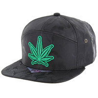 SM7267 MARIJUANA  7 PANEL NYLON CAMO - BLACK