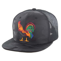 SM035 COCK , NYLON CAMO TRUCKER - BLACK CAMO