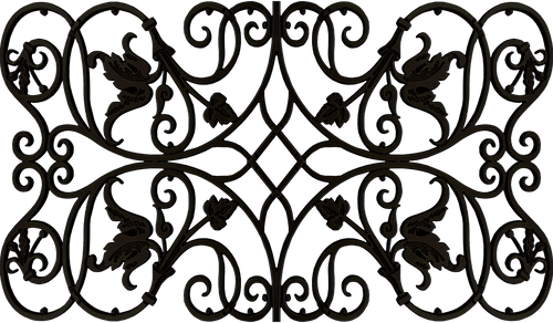 Raphael faux iron ceiling, wall, or window decor complete in Black Iron finish.