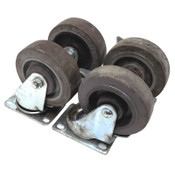 (Lot of 4) Casters 4" x 1.25" Heavy Duty Industrial All Steel Swivel and Locking