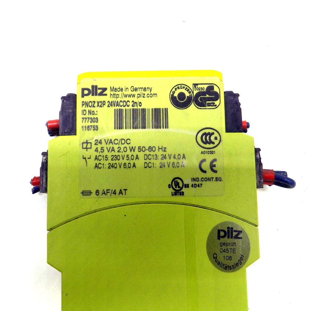 Pilz PNOZ X2P 24VACDC 2n/o Safety Relay 777303 Pilz PNOZ X2P 24VACDC 2n/o Safety Relay 777303