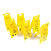 Continental 119 Bright Yellow Wet Floor Caution Stands (6)