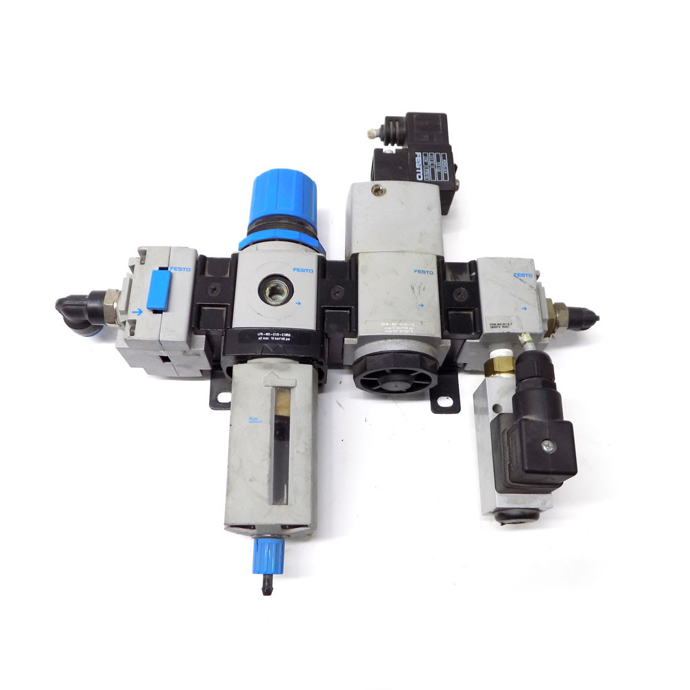 Festo Air Service Unit With Valve, Switch, & Regulator