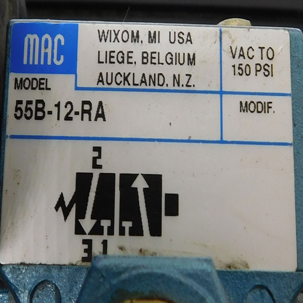 PIAB M200 MPM Vacuum Pump 150 PSI w/ MAC 55B12RA 3Way Solenoid Valve
