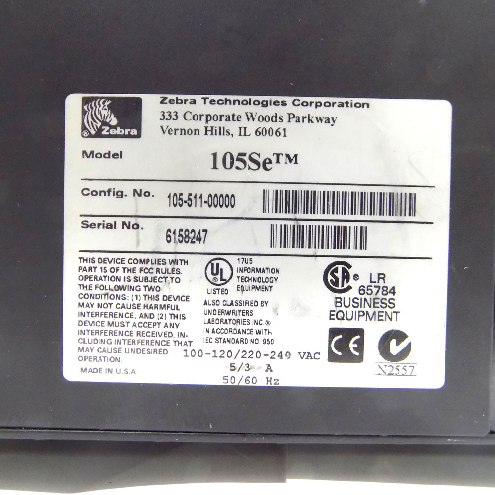 Zebra 105Se Z105-511-00000 Thermal Transfer Barcode Label Printer - Parts