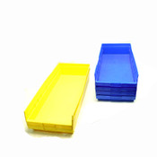 Akro-Mils 30-174 Stackable Bins 23.5" x 11.25" x 4" Blue (4) & Yellow (2)