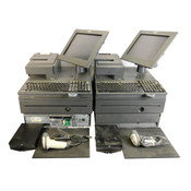 IBM 4800-J22 POS System Retail Cash Registers 700 Series w/ Scanner and Pads (2)