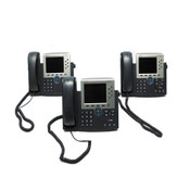 Cisco 7965G VoIP 6 Line Business Telephones PoE w/ Stands & Handsets