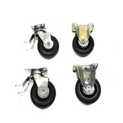 Darcor 64-R Series 4" Rubber Ball Bearing Swivel Casters (4) w/ Stops (2)