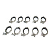 (10) NEW Tri-Clover Fitting 3" Sanitary Clamps 304 Stainless Steel w/ Gaskets