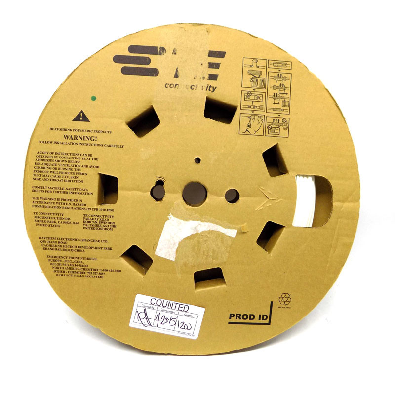 Tyco M23053/51069 White 100' Spooled 1/4" Heat Shrink Tubing 21