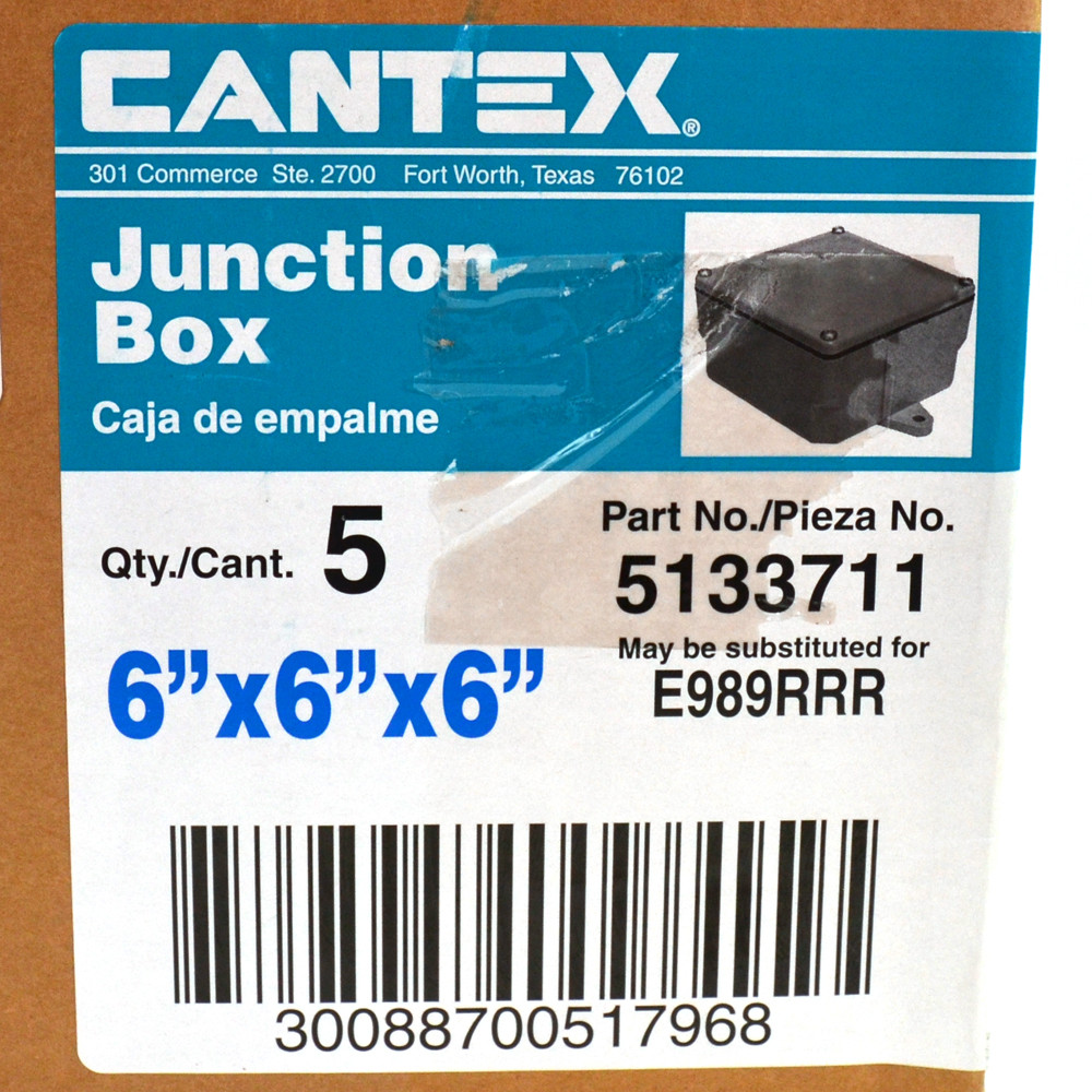 Cantex 6x5x6 Junction Box 5133711 *FREE SHIPPING* 