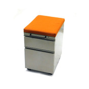 Herman Miller LW120 Beige Mobile Pedestal w/ Orange Pad