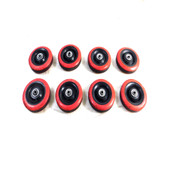5" x 1.25" Ball Bearing Industrial Caster Wheels Red/Black Hard Rubber (8)