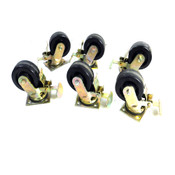 Industrial 5" x 2" Black Swivel Type Caster Wheels Phenolic Wheels (6)