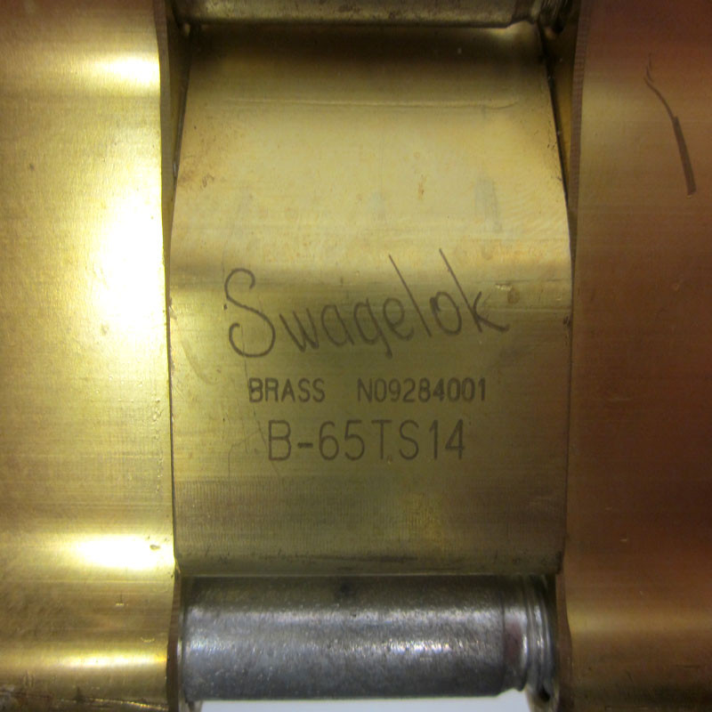 Swagelok B-65TS14 Brass 7/8 Tube Fitting 60 Series Reinforced PTFE Seats