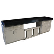 10-Ft Resin Workstation Work Table Drawers Doors