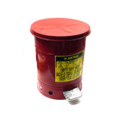 Justrite 09100 Red 6-Gallon 23L Oily Waste Can Hands-Free Self-Closing Design