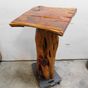 Stained Natural Wood Log Lectern Podium Pulpit Receptionist Stand
