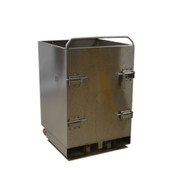 Large Stainless Steel Rolling Bin With Latches 31"L x 32"W x 50"H