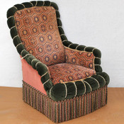 Vintage French Emperor Napoleon III Bergere Chair with Velvet Turkish Upholstery