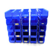 Uline S-13536 11" x 4" x 4"H Blue Plastic Stackable Storage Bins (25)