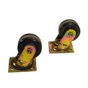 Anodized Steel Swivel Heavy Duty 4" Angled Rolling Caster Wheels (2)