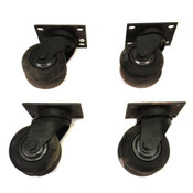 Darcor Double Wheel Black Swivel Type Rubber Caster Wheels (4)