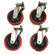 Faultless 400-S Locking Red Swivel Type Rolling Caster Wheels (4)