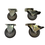 Stainless Steel 4" Swivel Type Two Locking Two Straight Caster Wheels (4)