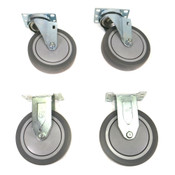 SC Industrial 5" x 1.25" Straight / Swivel Rolling Caster Wheels (4)