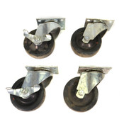 Heavy-Duty 4" Swivel Casters Steel Rolling Caster Wheels w/ 2 Locking (4)
