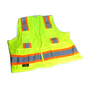Radians SV-6 Safety Vest Green/Orange 8-Pockets 2XL - 5 Pack