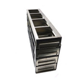 22"L x 8"H x 5.5"W Stainless Steel 3-Shelf Laboratory Freezer Rack w/Extra Shelf