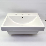 Lacava 4272-03-001 Wall-Mount or Drop-in Porcelain Bathroom Sink w/ Overflow WT
