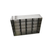20-Space Adjustable Laboratory Freezer Rack 22"L x 11"H x 5.25"W No Drawers