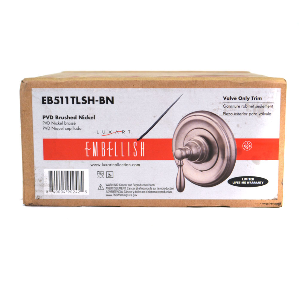 Luxart EB511TLSHBN Embellish Collection PVD Brushed Nickel Valve Only Trim