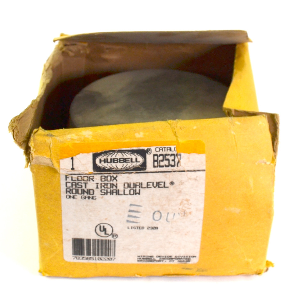 Hubbell B2537 Round Cast Iron Box Shallow Adjustable Single Service