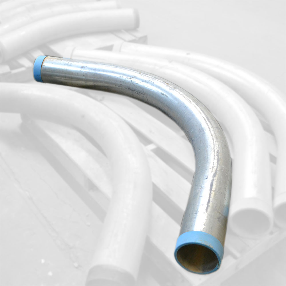 Conduit Pipe Steel 70" Length 6" Dia. 30 Degree Bend Threaded Conduit 1
