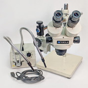 Meiji EMZ-5 StereoZoom Microscope w/Boom Stand +Fiber Optic Light