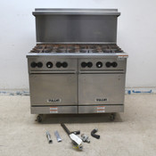 Vulcan 48SS-8BN 48" Gas Range 8-Burner Double Standard Oven 30K BTU/Hr w/Casters