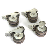 Steinco Industrial Dual Wheel Locking Roller 3" Caster Wheels (4)