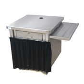 Stainless Innovations Mobile Cash Register Stand 41"x35"x35" Casters No Keys B