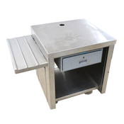 Stainless Innovations Mobile Cash Register Stand 41" x 35" x 35" Casters No Keys