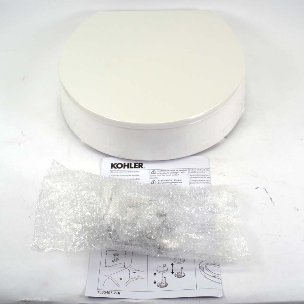 KOHLER Hyten Toilettensitz – Erhöht, Leise Schließend, Rund, Farbe Biscuit