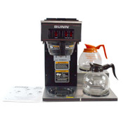 Bunn VP17-3, 3L Black 12 Cup Low Profile Pourover Coffee Brewer with 3 Warmers